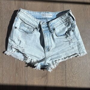 Bullhead Blue Distressed Jean Shorts